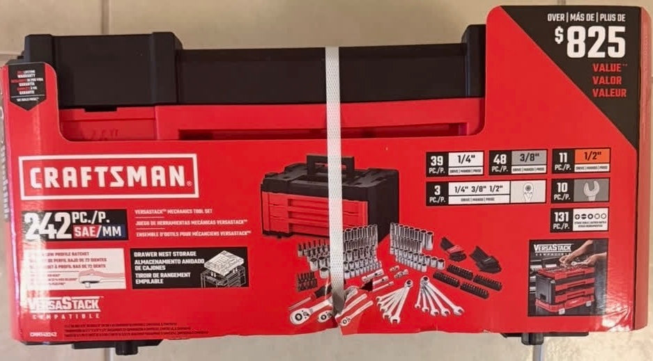 CRAFTSMAN VERSASTACK 242 -Piece Metric and standard (SAE) Mechanics Tool Set with Hard Case